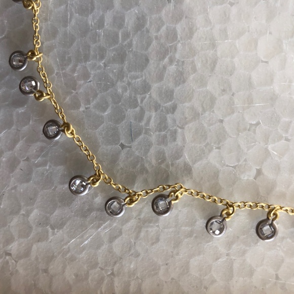 FREIDA ROTHMAN SIGNATURE BEZEL DROP NECKLACE, NEW WITH TAGS, GOLD AND SILVER - Picture 6 of 11